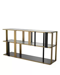 Clio Brushed Brass and Black Low Cabinet