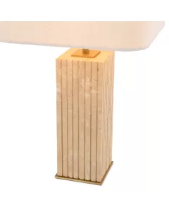 Giova Square Table Lamp Travertine