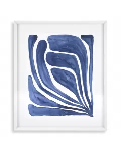 Blue Stylized Leaf Print - Set of 2