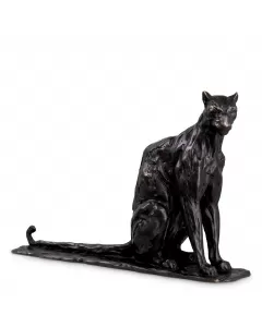 Sitting Panther Bronze Sculpture