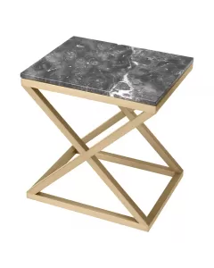 Criss Cross Grey Marble Side Table