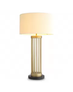 Condo Antique Brass & Boucle Table Lamp