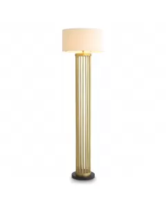 Condo Antique Brass & Boucle Floor Lamp