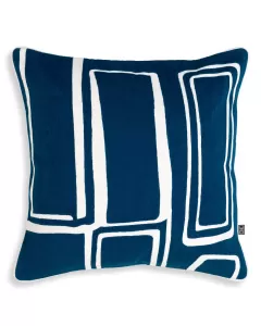 Ribeira White and Blue Cushion