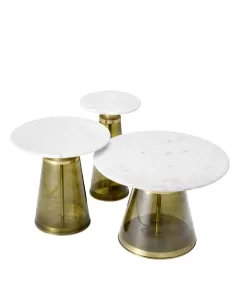 Norto Vintage Brass Side Table - Set of 3