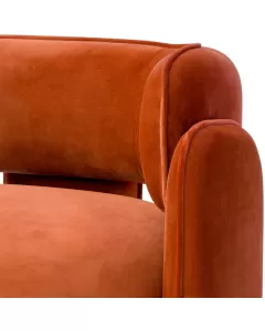 Chaplin Savona Orange Velvet Armchair