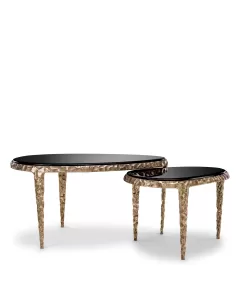 Livana Vintage Brass Side Table - Set of 2