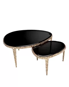 Livana Vintage Brass Side Table - Set of 2