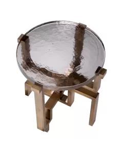 Gee Vintage Brass and Handmade Glass Side Table 