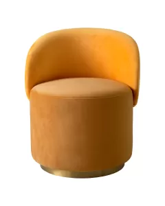 Greer Low Roche Yellow Velvet Dining Chair 