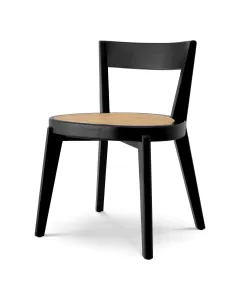 Alvear Classic Black & Rattan Dining Chair 