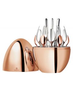 Mood Precious Silver-Plated Rose Gold Flatware Chest - Set of 24