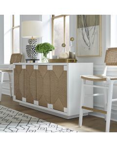 Melrose White Lacquer & Rush Buffet