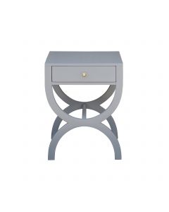 Alexis Grey Lacquer Bedside Table