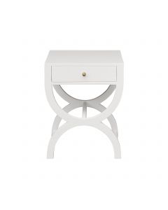 Alexis White Lacquer Bedside Table