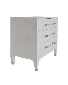 Amber Dove Grey Shagreen Bedside Table