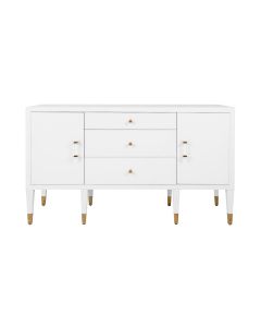 Amherst White Lacquer & Brass Buffet