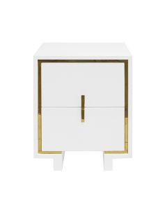 Bruna White Lacquer Side Table