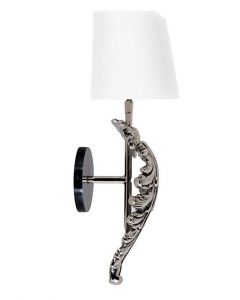 Beau Site Nickel Wall Lamp with White Shade