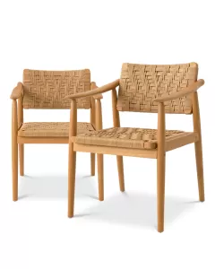 Coral Bay Natural Teak Outdoor Dining Chair - Set of 2