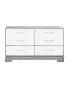 Crawford Grey Cerused Oak & White Lacquer Chest