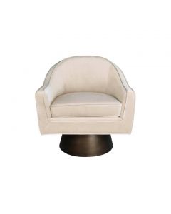 Dominic Cream Velvet Swivel Chair
