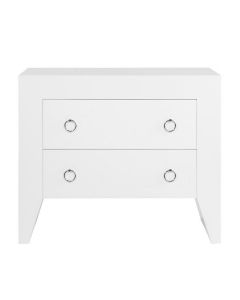 Worlds Away White and Nickel Bedside 