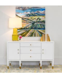 Amherst White Lacquer & Brass Buffet