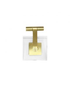 Jonah Square Acrylic Pull With Antique Brass