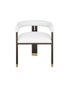 Jude Wood & White Linen Dining Chair 