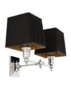 Lexington Nickel Double Wall Lamp with Black Shade