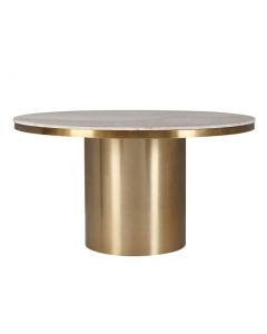 Camden Brass Dining Table with White Marble Top