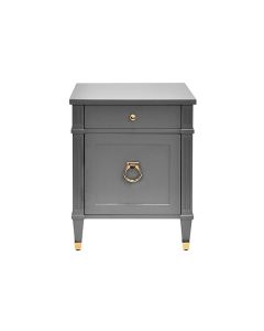 Lily Grey Lacquer & Brass Side Table