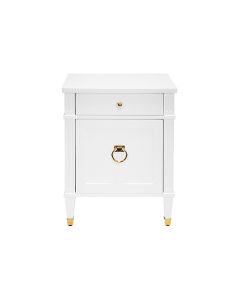Lily White Lacquer & Brass Side Table