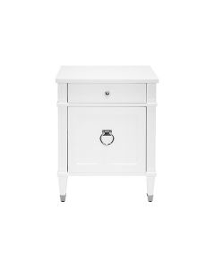 Lily White Lacqer & Nickel Side Table
