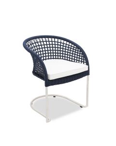 Marina Curve Dining Chair With Blue Rope