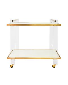 Pierce Acrylic & Brass Bar Cart 