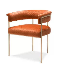 Philipp Plein Orange Monogram Dining Chair