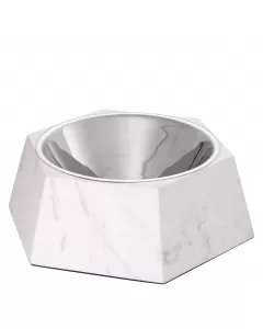 Phillip Plein White Marble XL Nice Dog Food Bowl