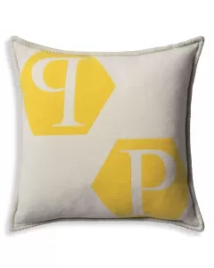 Philipp Plein Yellow Logo Cushion
