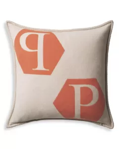 Philipp Plein Orange Logo Cushion