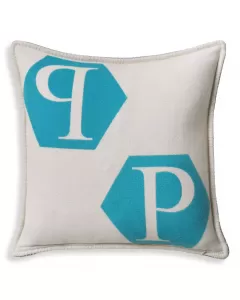 Philipp Plein Blue Logo Cushion