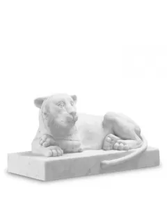 James Said presents the Reclining Lion Object: A luxurious marble sculpture for your space.
