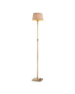 Tryon Brushed Brass & Linen Shade Floor Lamp