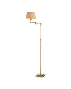 Corbin Brushed Brass & Linen Shade Floor Lamp