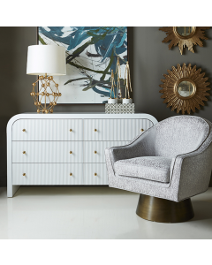 Valentina White Lacquer Waterfall Chest 