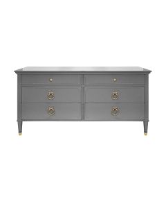 Vincent Grey Lacquer & Brass Chest