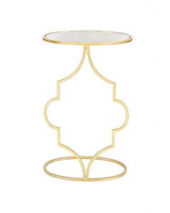 Worlds Away Willa Gold Leaf Side Table