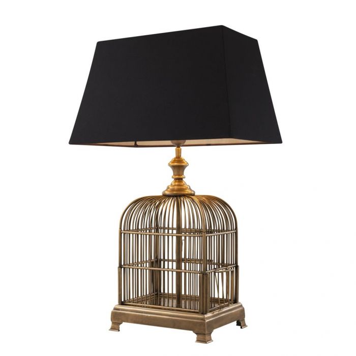 Senator Brass Table Lamp Now, Black Bird Cage Lamp Shade