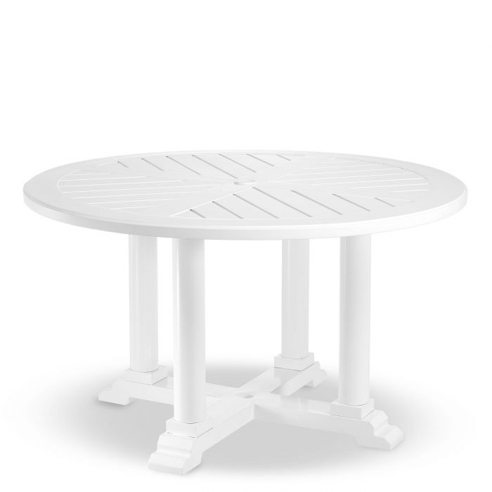 Bell Rive White Outdoor Small Round, Small Round Wooden Patio Table